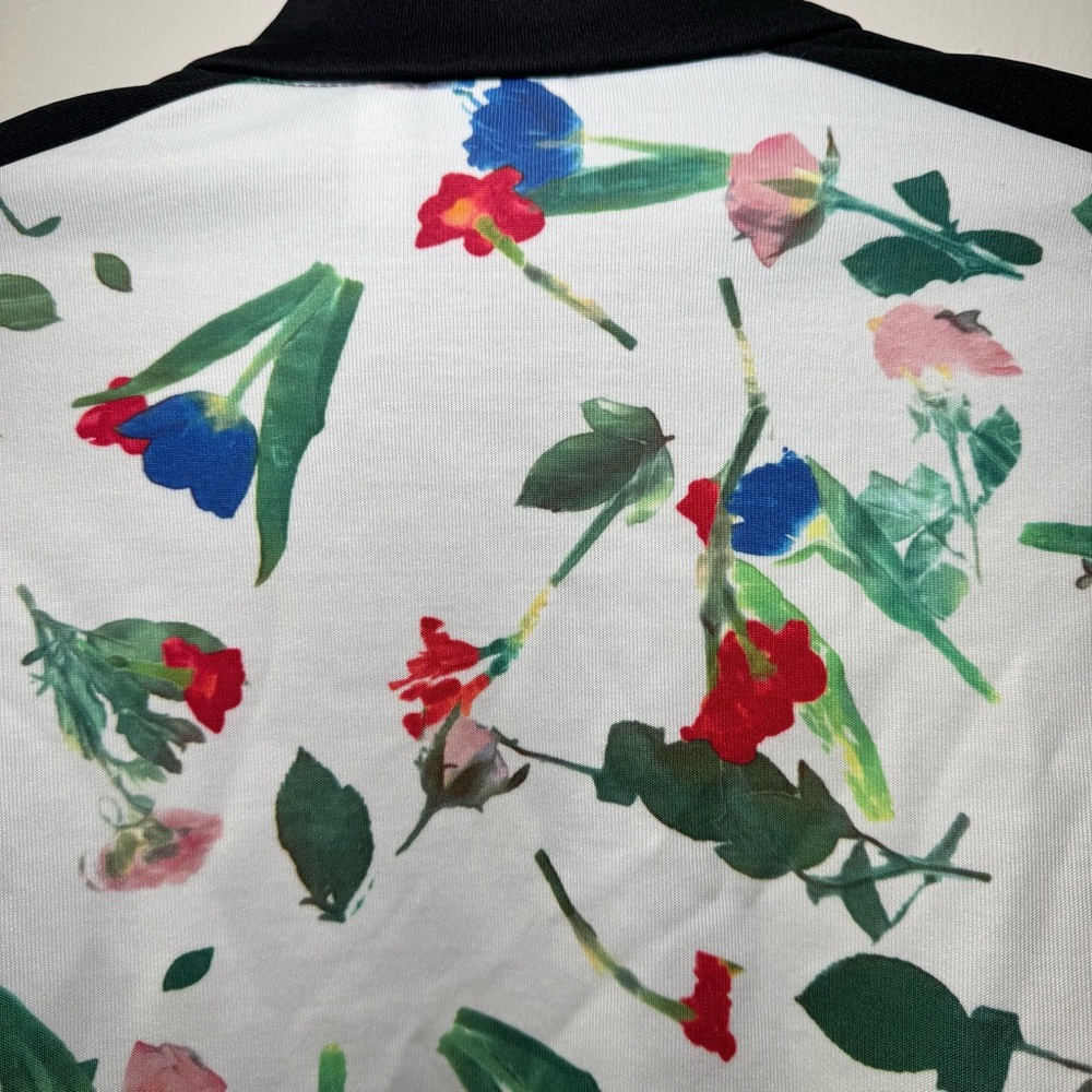 Adidas Originals Floral Track Jacket | Cropped Zip-Up | Size L - Picture 10 of 13